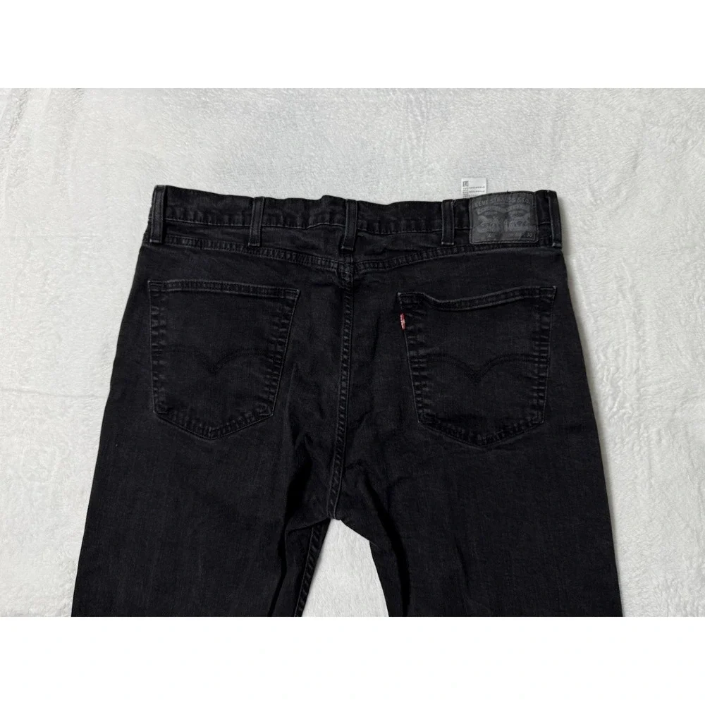 Levis 505 Jeans Mens 36x28‎ Black Regular Straight Mid Rise Dark Wash